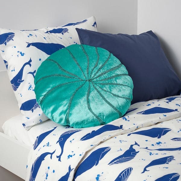 Ikea BLÅVINGAD - Pillow, in the shape of coral / turquoise ,