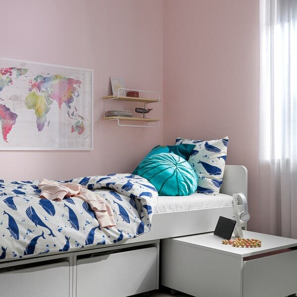 Ikea BLÅVINGAD - Pillow, in the shape of coral / turquoise ,