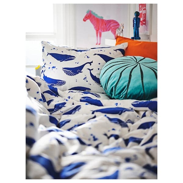 Ikea BLÅVINGAD - Pillow, in the shape of coral / turquoise ,