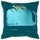BLÅVINGAD cushion cover, whale pattern/blue-green, 50x50 cm
