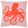 BLÅVINGAD cushion cover, octopus pattern/pink, 50x50 cm