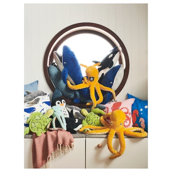 Ikea BLÅVINGAD - Soft toy, octopus/yellow, 50 cm