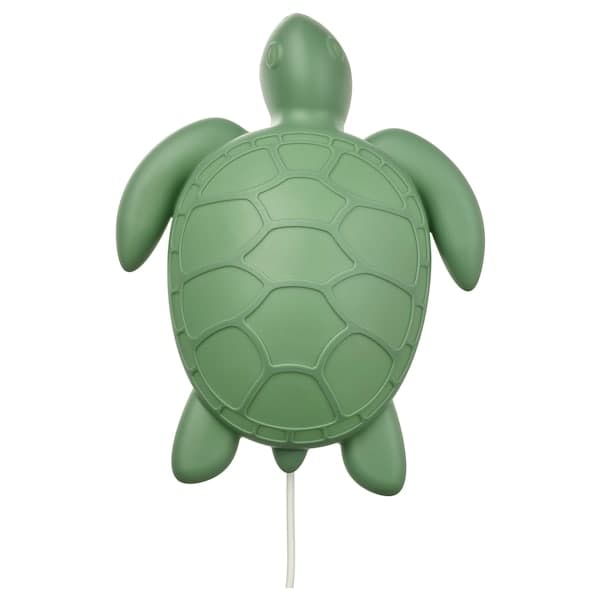 BLÅVINGAD - LED wall light, tortoise / green ,