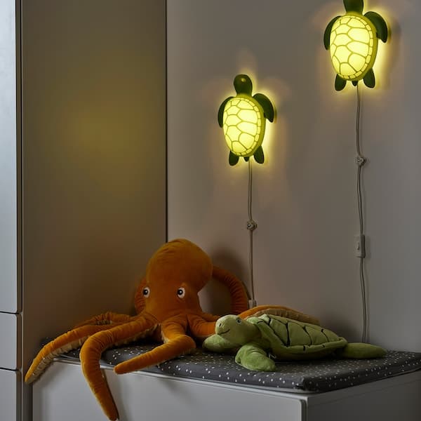 BLÅVINGAD - LED wall light, tortoise / green , - best price from Maltashopper.com 20526563