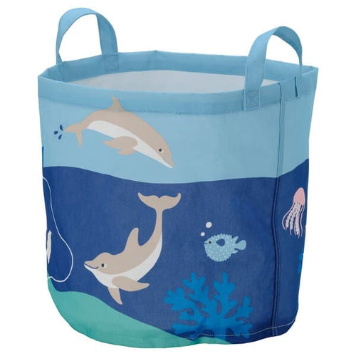 BLÅVINGAD - Storage bag, ocean animals pattern/multicolour