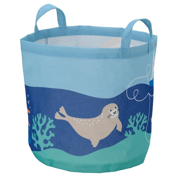 BLÅVINGAD - Storage bag, ocean animals pattern/multicolour - best price from Maltashopper.com 10528379