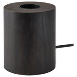 BLEKKLINT table lamp, dark brown wood, 11 cm