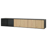 BOASTAD wall shelf, black/oak veneer, 181x32x32 cm