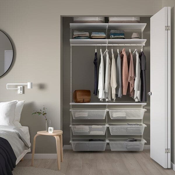 BOAXEL - Wardrobe combination, white, 125x40x201 cm - best price from Maltashopper.com 19332373