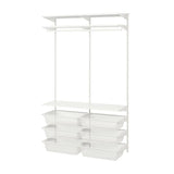 BOAXEL wardrobe combination, white, 125x40x201 cm