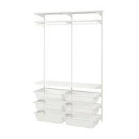 BOAXEL wardrobe combination, white, 125x40x201 cm