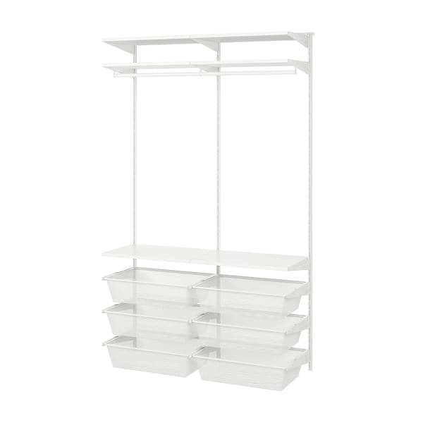 BOAXEL - Wardrobe combination, white, 125x40x201 cm