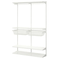 BOAXEL wardrobe combination, white, 125x40x201 cm