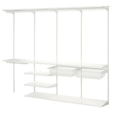 BOAXEL wardrobe combination, white, 245x40x201 cm