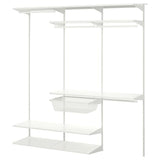 BOAXEL wardrobe combination, white, 187x40x201 cm