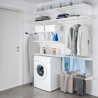 BOAXEL - Laundry combination, white/metal, 165x40x201 cm - best price from Maltashopper.com 89332402