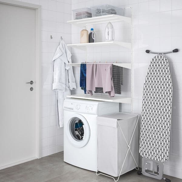 BOAXEL - Laundry combination, white/metal, 82x40x201 cm - best price from Maltashopper.com 79332407