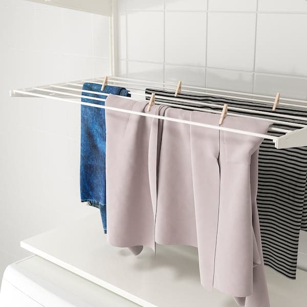 BOAXEL - Laundry combination, white/metal, 82x40x201 cm - best price from Maltashopper.com 79332407