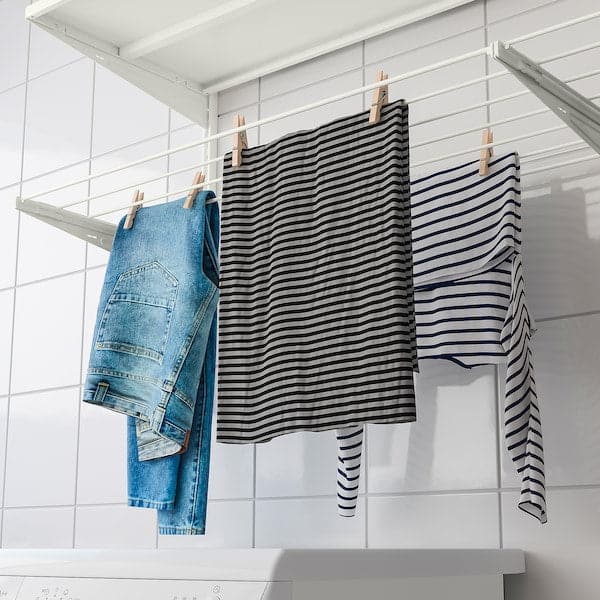 Ikea BOAXEL - Laundry combination, white/metal, 227x40x101 cm
