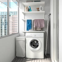 BOAXEL - Laundry combination, white/metal, 82x40x201 cm - best price from Maltashopper.com 79332407