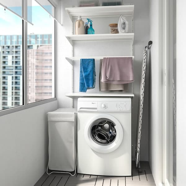 BOAXEL - Laundry combination, white/metal - Premium Armoires & Wardrobes from Ikea - Just €110.99! Shop now at Maltashopper.com