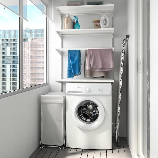 Ikea BOAXEL - Laundry combination, white/metal, 82x40x201 cm