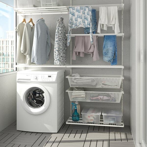 BOAXEL - Laundry combination, white, 165x40x201 cm - best price from Maltashopper.com 69332399
