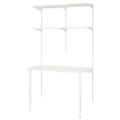 BOAXEL / LAGKAPTEN - Shelving unit with table top, white, 125x62x201 cm - best price from Maltashopper.com 89440562