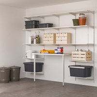BOAXEL / LAGKAPTEN - Shelving unit with table top, white, 250x62x201 cm - best price from Maltashopper.com 69440643