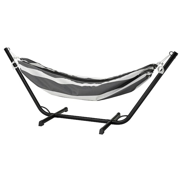 BOCKÖN / HAMNÖN - Hammock with stand, black/anthracite white