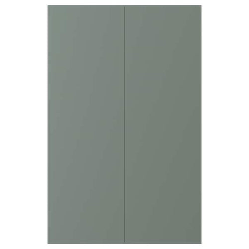 BODARP - 2-p door f corner base cabinet set, grey-green, 25x80 cm