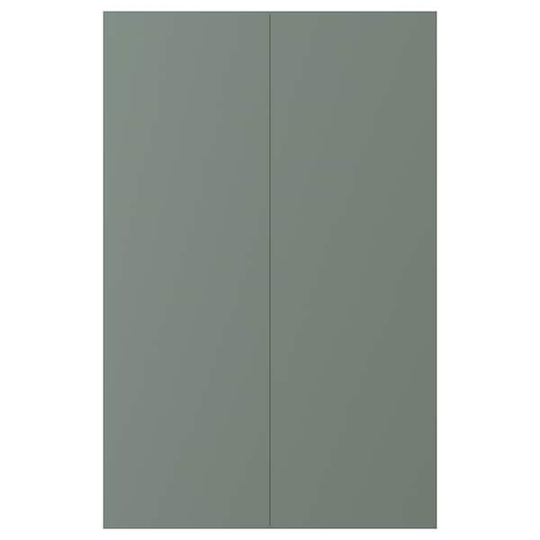 BODARP - 2-p door f corner base cabinet set, grey-green, 25x80 cm