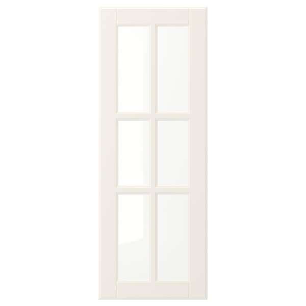 BODBYN - Glass door, off-white, 30x80 cm - best price from Maltashopper.com 60485037