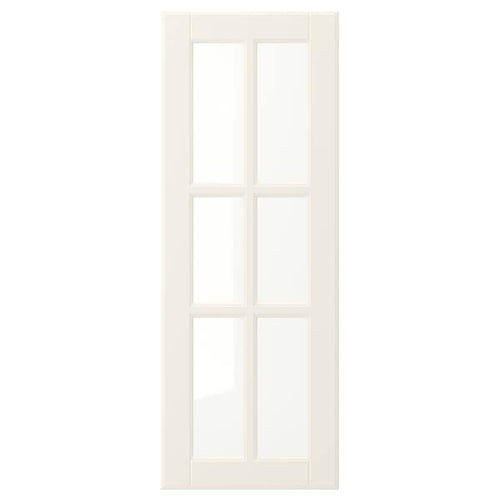 BODBYN - Glass door, off-white, 30x80 cm