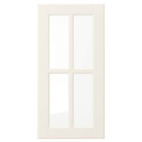 BODBYN - Glass door, off-white, 30x60 cm