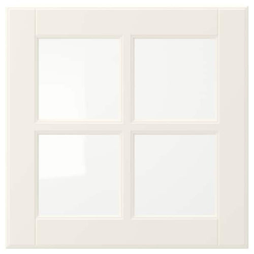 BODBYN - Glass door, off-white, 40x40 cm