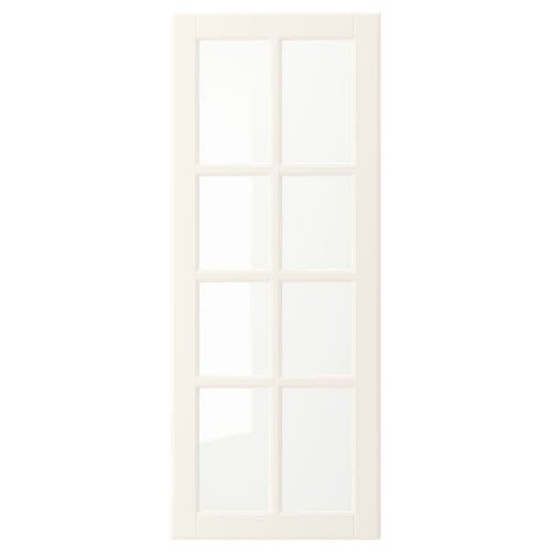BODBYN - Glass door, off-white, 40x100 cm