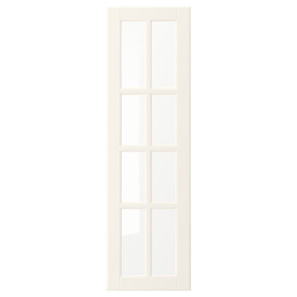 BODBYN - Glass door, off-white, 30x100 cm - best price from Maltashopper.com 90485031