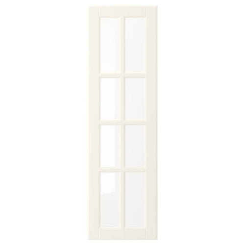 BODBYN - Glass door, off-white, 30x100 cm