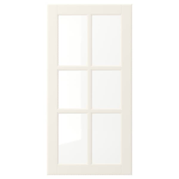 BODBYN - Glass door, off-white, 40x80 cm - best price from Maltashopper.com 10485049