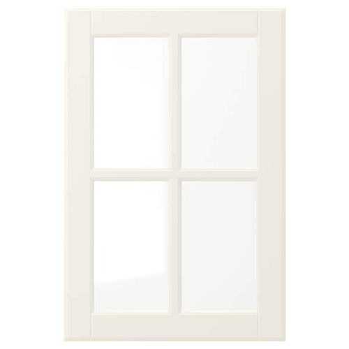 BODBYN - Glass door, off-white, 40x60 cm