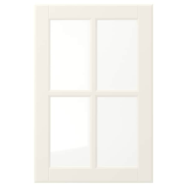 BODBYN - Glass door, off-white, 40x60 cm