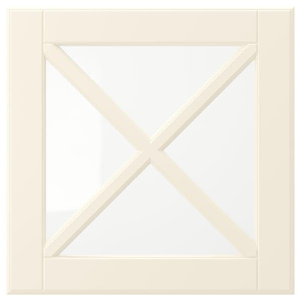 Ikea BODBYN - Glass door with crossbar, off-white, 40x40 cm
