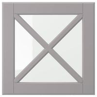 BODBYN - Glass door with crossbar, grey, 40x40 cm - best price from Maltashopper.com 70485051