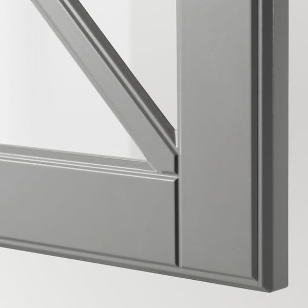 BODBYN - Glass door with crossbar, grey, 40x40 cm - best price from Maltashopper.com 70485051