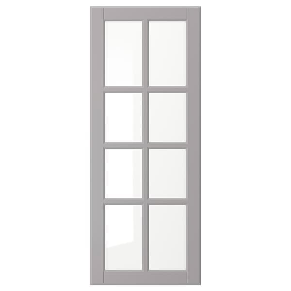 BODBYN - Glass door, grey, 40x100 cm - best price from Maltashopper.com 20485039