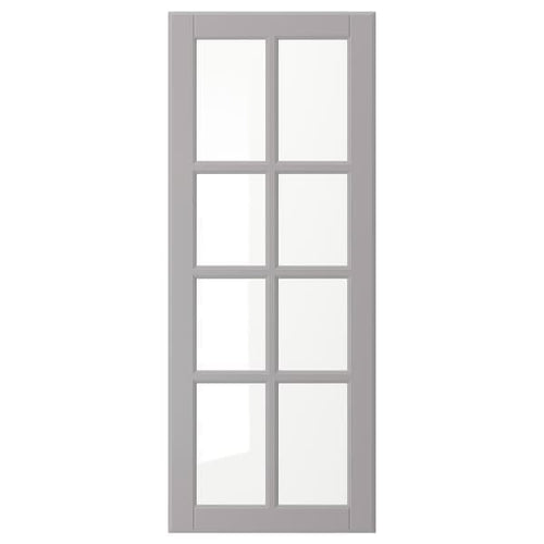 BODBYN - Glass door, grey, 40x100 cm