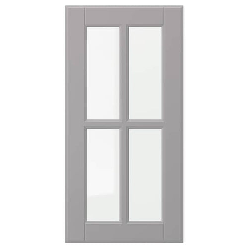 BODBYN - Glass door, grey, 30x60 cm