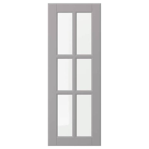 BODBYN - Glass door, grey, 30x80 cm
