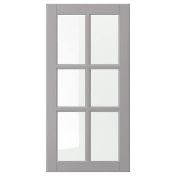 BODBYN - Glass door, grey, 40x80 cm - best price from Maltashopper.com 30485048